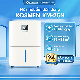 Máy Hút Ẩm Kosmen KM-25N,Phù Hợp Diện Tích 55 - 95 m2, Lọc Không Khí Chuyên Sâu - Hàng Chính Hãng, Bảo Hành 24 Tháng