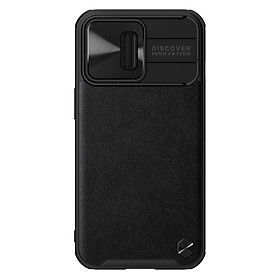 Ốp Nillkin bảo vệ Camera cho iPhone 13 / 13 Pro / 13 Pro Max Nillkin CamShield Leather Case nắp đậy bảo vệ Camera - Hàng Nhập Khẩu
