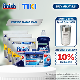 Combo Nâng Cao: 3 X Túi 21 Viên Nước Rửa Bát Powerball Quantum + Nước Làm Bóng Rinse & Shine Aid 500ml + Dung Dịch Vệ Sinh Máy Rửa Chén 250ml