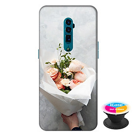 Ốp lưng điện thoại Oppo Reno 10X Zoom hình Bó Hoa Tình Yêu tặng kèm giá đỡ điện thoại iCase xinh xắn - Hàng chính hãng
