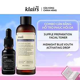 Combo Dear,Klairs Nước hoa hồng Supple Preparation Facial Toner 180ml+Tinh