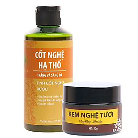 Bộ dưỡng trắng hồng da mặt và sáng da body Wonmom ( 1 kem nghệ tươi + 1 cốt nghệ hạ thổ)