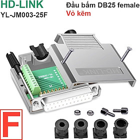 Mua Đầu bấm cổngDB25 cái/female bắt vít kèm vỏ ốp kẽm chân đồng mạ vàng 24K HD-LINK YL-JM003-25F. HÀNG CHÍNH HÃNG !!!