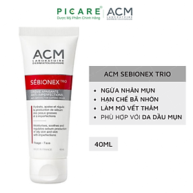 Kem Dưỡng Ẩm Dành Cho Da Mụn Giúp Ngăn Ngừa Sự Tiết Bã Nhờn ACM Sebionex Trio Anti-imperfection Soothing Cream 40ml