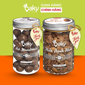 Quà Tặng Oaky - Combo Hạt Dinh Dưỡng Cao Cấp - Hạnh Nhân, Hạt Macca Size Lớn (450gr) - Tặng Túi Giấy Sang Trọng