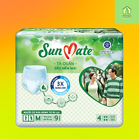 Combo 2 Tã Quần Người Lớn Sunmate Mềm Mại M9 (9 Miếng)