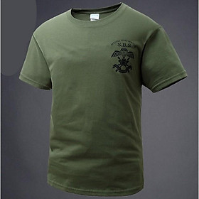 Áo thun S.B.S_ chiến thuật_dã ngoại - xanh lính