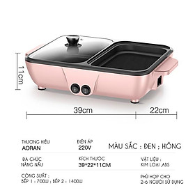 Mua Bếp nướng lẩu 2 in 1 Mini Hàn Quốc - Bếp Điện Đa Năng Cofy -Nồi Đôi Mini Nướng và Lẩu Cofy 2 trong 1