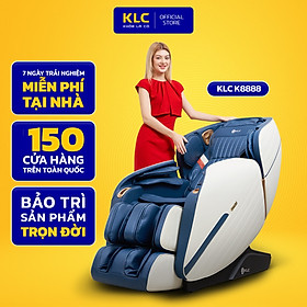 Ghế massage toàn thân KLC K8888 New, Công nghệ nhiệt hồng ngoại kết hợp điều khiển giọng nói, con lăn 4D