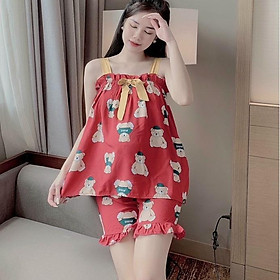 Đồ bầu mặc nhà - bộ bầu sau sinh 2 dây chất lanh tơ lụa mát mẻ hàng đẹp