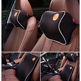 Bộ gối tựa đầu đệm dựa lưng ô tô cao su non thoáng khí không xẹp lún