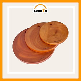 Mua Thớt tròn gỗ xà cừ  thớt gỗ tự nhiên có lỗ treo  kháng khuẩn  chống mối mọt