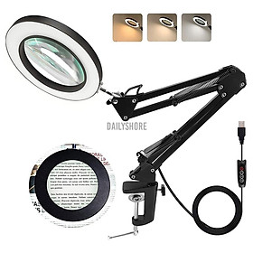 Mua Kính Lúp Để Bàn Phóng Đại 10x Có Đèn Led 12W Kèm Kẹp Tiện Dụng