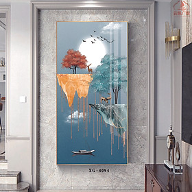 Tranh pha lê tráng gương treo trang trí phòng khách - Tranh đơn phong cảnh nghệ thuật đẹp giá rẻ