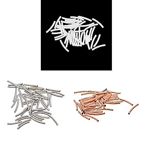 150PCS Brass Tube Beads Smooth Curved Noodle Bead Spacers for DIY Findings