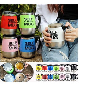 Ly cốc Inox Self stirring mug tự khuấy thông minh dùng pin 6x8,5x13,5cm 500ml