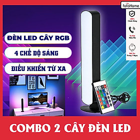 Combo 2 Cây Đèn LED RGB Trang Trí PC Ô Tô Và Decor Phòng Cực Kì Đẹp Có Điều Khiển Điều Khiển Cắm Dây USB Dài 1m Cao 24cm 4 Chế Độ Sáng Với 16 Màu