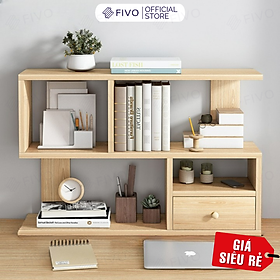 Kệ Sách Để Bàn Mini Bằng Gỗ Cao Cấp FIVO Mã FB20, Lắp Ráp Thông Minh, Đơn Giản Tại Nhà Có Hướng Dẫn Chi Tiết (Kích Thước 80x20x60cm)