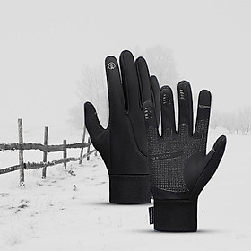 Windproof Winter Warm Gloves Touch Screen Anti-Slip for Driving Hiking Men Blue