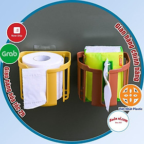 Giỏ đựng giấy vệ sinh dán tường tiện ích Việt Nhật, Khay kệ đựng đồ đa năng nhà tắm, nhà bếp -Buôn rẻ 01333