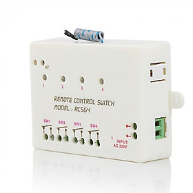 Công tắc điều khiển từ xa bật tắt cho bốn thiết bị ( TẦN SỐ THU SONG 315Mhz, ĐIỆN ÁP 22OV ) - Tặng kèm 02 nút kẹp cao su giữ dây điện