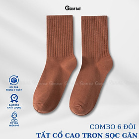 Combo 6 đôi tất cao cổ nữ trơn màu