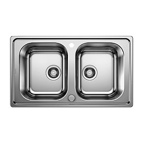 CHẬU RỬA BÁT INOX BLANCO DINAS 8 CHROME 237379 Bảo Gồm Xi Phông Và Chặn Rác Hàng chính hãng