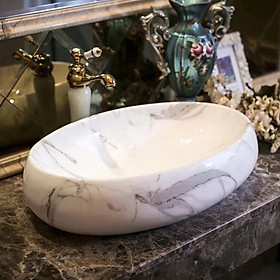 Mua CHẬU LAVABO ĐÁ TRẮNG VÂN MÂY GRVL 066