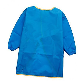 3X Children Kids Long Sleeve Apron Drawing Painting Waterproof Smock Blue L