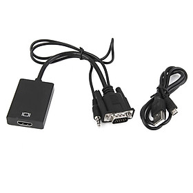 VGA Male with Audio Cable to HDMI Converter Adapter Lead for HDTV PC DVD