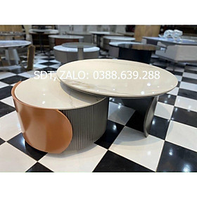 Mua Bàn trà tròn cặp mặt đá nhập khẩu cao cấp
