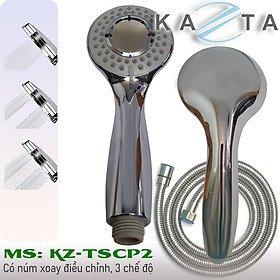 Mua Bộ tay sen tắm KAZTA KZ-TSCP2 nút điều chỉnh 3 chế độ nước phun mạnh mẽ (đủ tay sen-dây sen-gát sen)