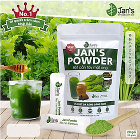 Bột cần tây mật ong sấy lạnh Jan's giúp giảm cân giữ dáng, detox cơ thể tốt cho sức khỏe - Bao bì mới túi 60g (20 gói x 3g)