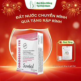 Suvéal Grossesse - Fer: Vitamin Tổng Hợp Cho Bà Bầu Cao Cấp Từ Pháp, Bổ Sung Đầy Đủ Vitamin Khoáng Chất, Ngăn Ngừa Dị Tật Thai Nhi, Tiền Sản Giật Và Tiểu Đường Thai Kỳ, Không Gây Táo Bón