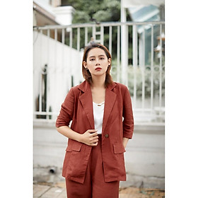 (Có bán rời) Set Vest, BLAZER nữ LINEN cao cấp - Màu ĐỎ CHERRY