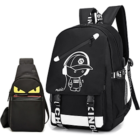 Combo Balo Unisex Hình BoyMusic Hoặc One Piece Và Túi Đeo Chéo Thời Trang Praza - BL176DC106