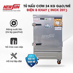Mua Tủ Nấu Cơm 24 Kg Gạo/ Mẻ Bằng Điện Gas 8 Khay Nhập Khẩu NEWSUN - Hàng Chính Hãng