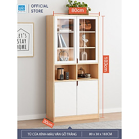 Mua Tủ Sách Gỗ  Tủ Hồ Sơ Văn Phòng Có Cửa Kính Đơn Giản  Hiện Đại SIB Decor KG44