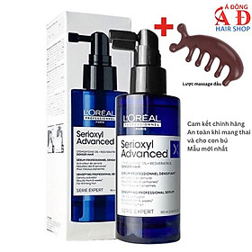 Tinh Chất Mọc Tóc L'Oreal Serioxyl Stemoxydine 5% Scalp Advanced 90ml + Lược nhựa nâu Massage Đầu
