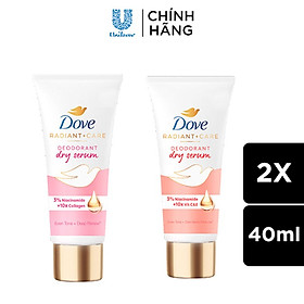 Combo 2 Kem ngăn mùi tinh chất serum vùng cánh cao cấp Dove dành cho nữ với 3% Niacinamide giúp dưỡng da sáng mịn đều màu và mờ thâm thu nhỏ lỗ chân lông 40ml