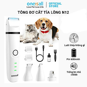 Tông đơ cắt tỉa lông thú cưng 4 trong 1 Oneisall N12 2 tốc độ - Hàng Chính Hãng