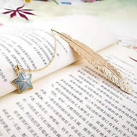 Bookmark Kim Loại Đánh Dấu Sách Hình Lông Vũ Dây Treo - Sao Biển