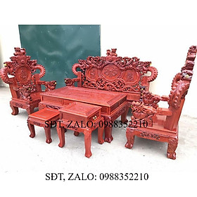 Mua Bộ bàn ghế trạm nghê đỉnh tay khuỳnh gỗ hương đỏ nam phi