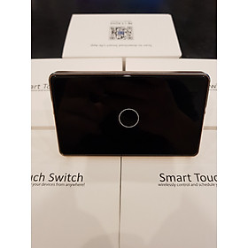 Hình ảnh Công tắc thông minh wifi tuya/smartlife viền nhôm vàng cao cấp, mặt kính 2.5D