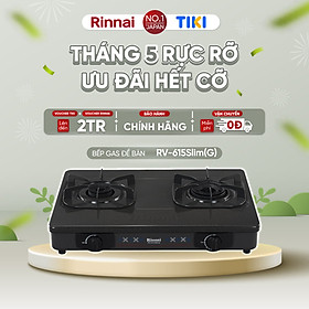 Mua Bếp gas dương Rinnai RV-615Slim-SCH(VP) mặt bếp kính Schott và kiềng bếp men - Hàng chính hãng