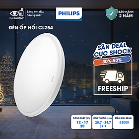 Bộ đèn PHILIPS LED ốp trần tròn CL254- Công suất (12W,17W,20W) ánh sáng trắng