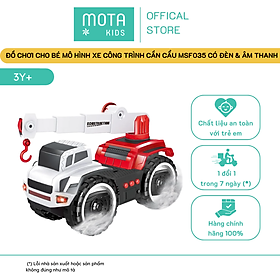 [MSF035 - Mota Montessori] Đồ chơi cho bé Xe mô hình xe công trình cần cẩu có đèn và âm thanh mô phỏng - Hàng chính hãng