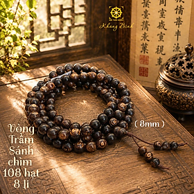 Vòng Trầm Hương Sánh Chìm 108 hạt size 8mm ( 8 li ) - Hương thơm tự nhiên - May Mắn Bình An - Mộc Trầm Hương Khang Bình