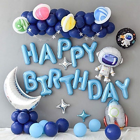 Bộ bong bóng trang trí sinh nhật thôi nôi cho bé chủ đề phi hành gia birthday set PHG08