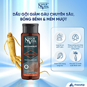 Dầu Gội Hỗ Trợ Giảm Gàu Chuyên Sâu NaturVital Anti Dandruff Hair Loss Chiết Xuất Nhân Sâm, Làm Săn Chắc Tóc Luôn Bồng Bềnh & Mềm Mượt (300ml)